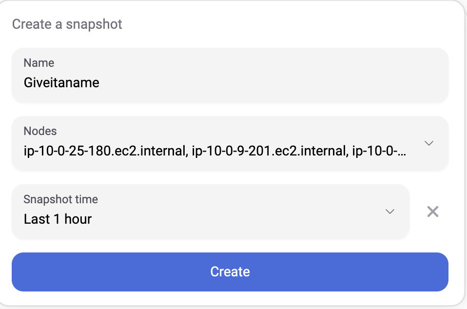 Create Snapshot Dialog