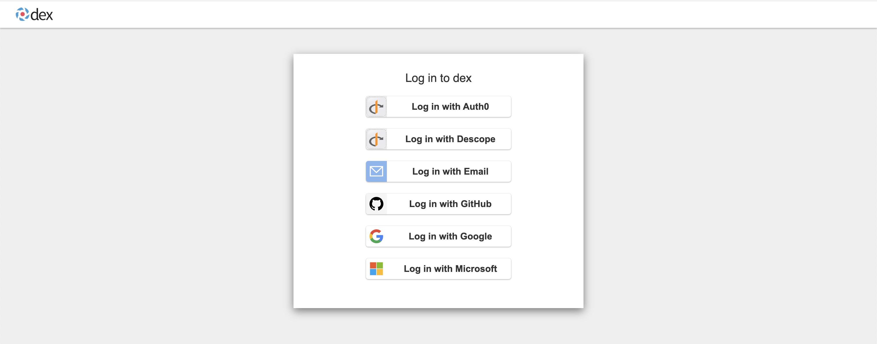Dex IdP - Login Page